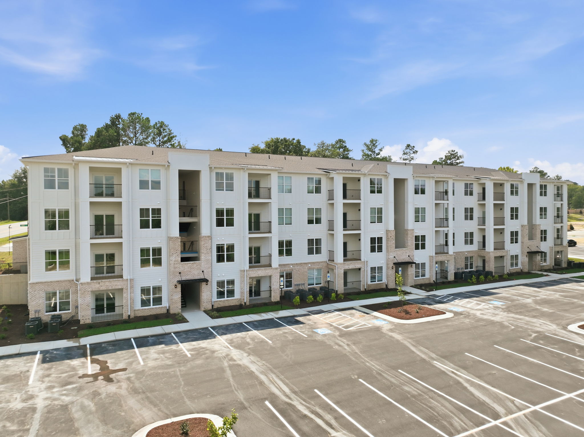 Aerial view of the apartment community