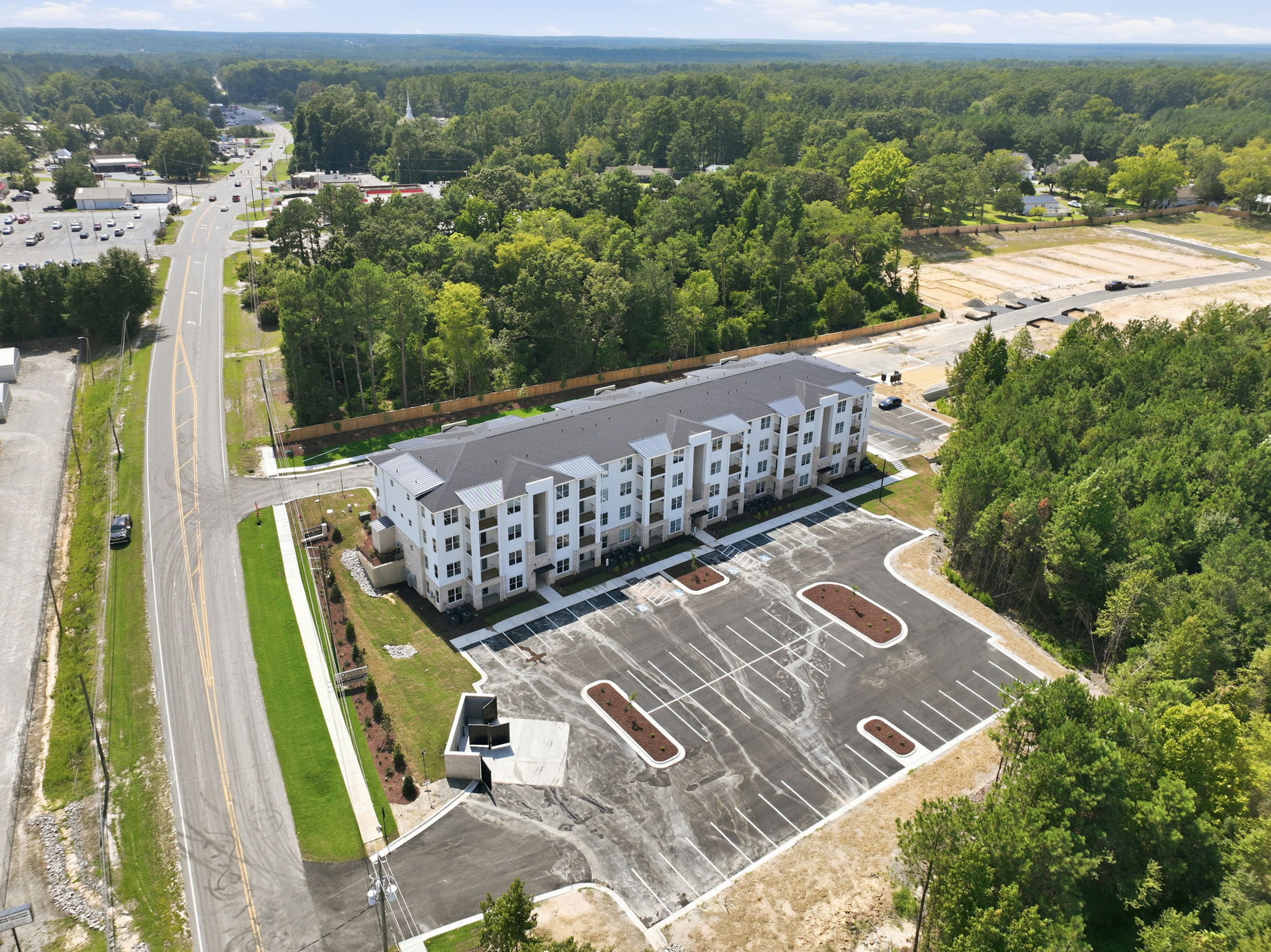 Aerial view of the community and Vass