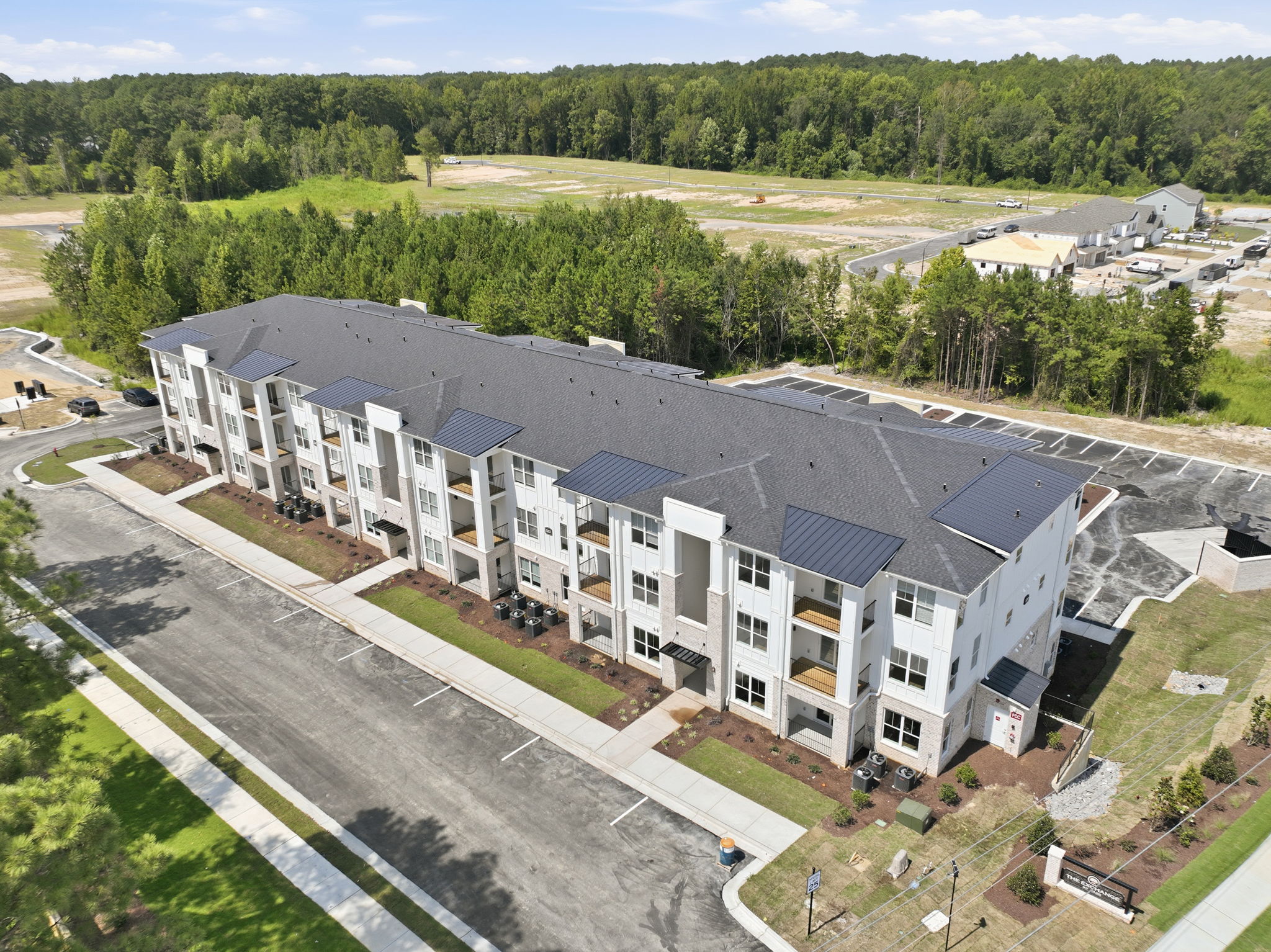 Aerial view of the rear of the building