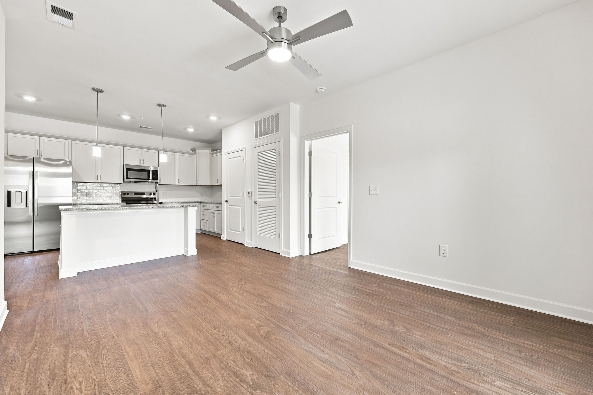 Open living and kitchen space