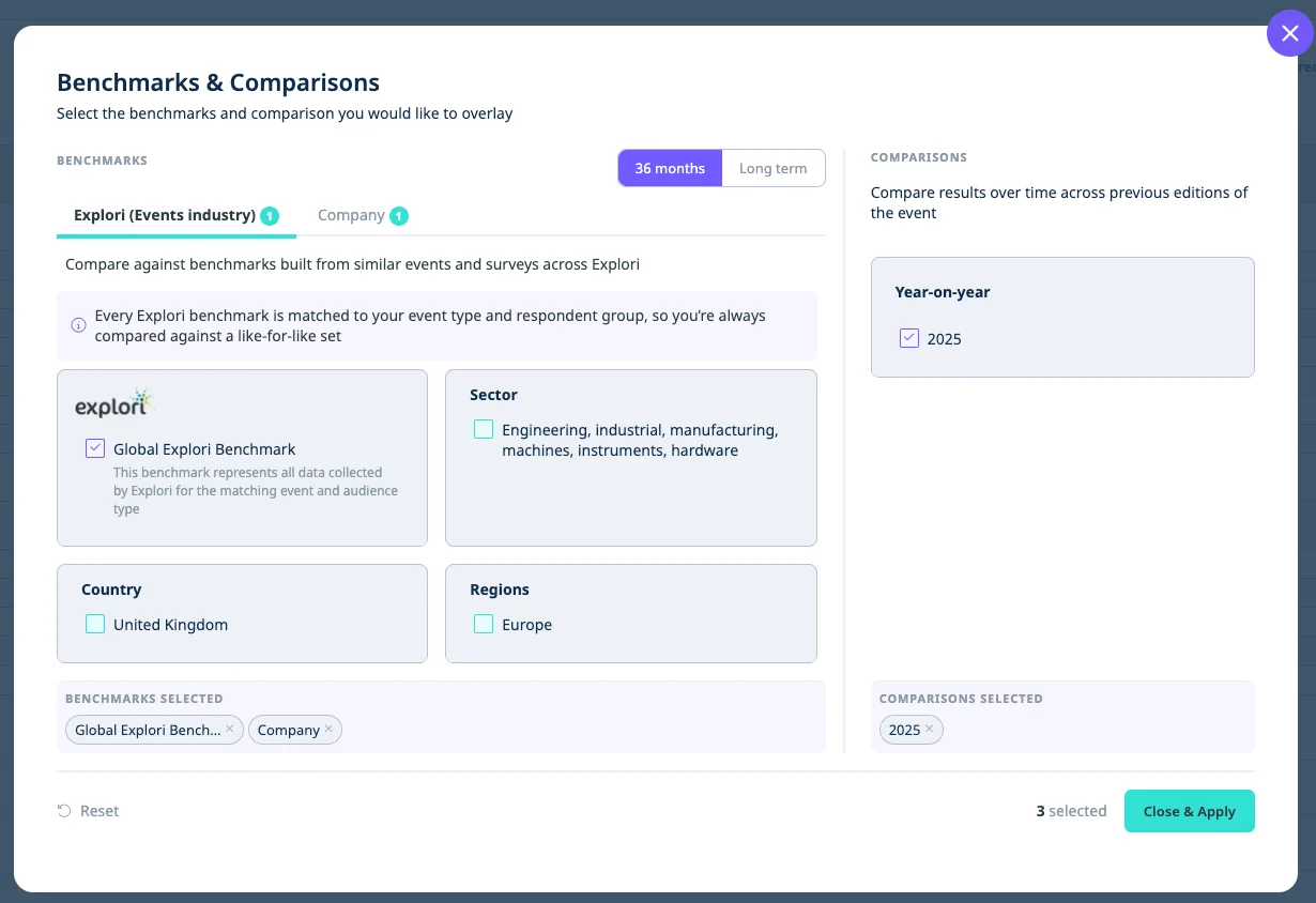 How to access regional benchmarks in the Explori platform
