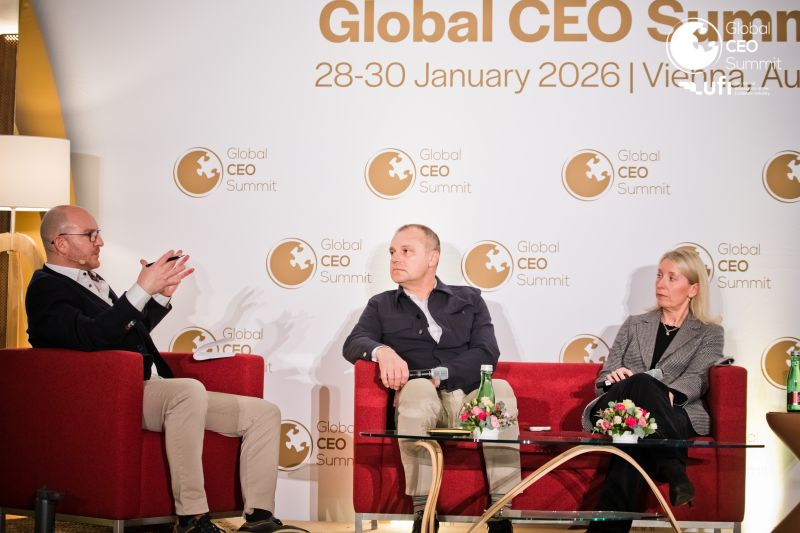 Mark Brewster hosting panel at 2026 UFI Global CEO Summit