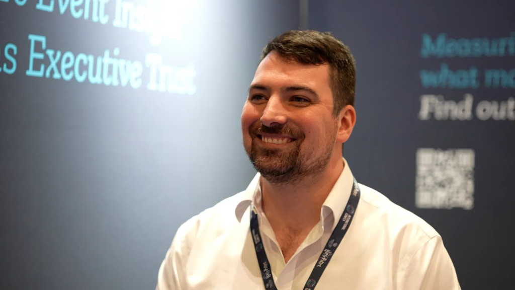 Explori team member at an industry event