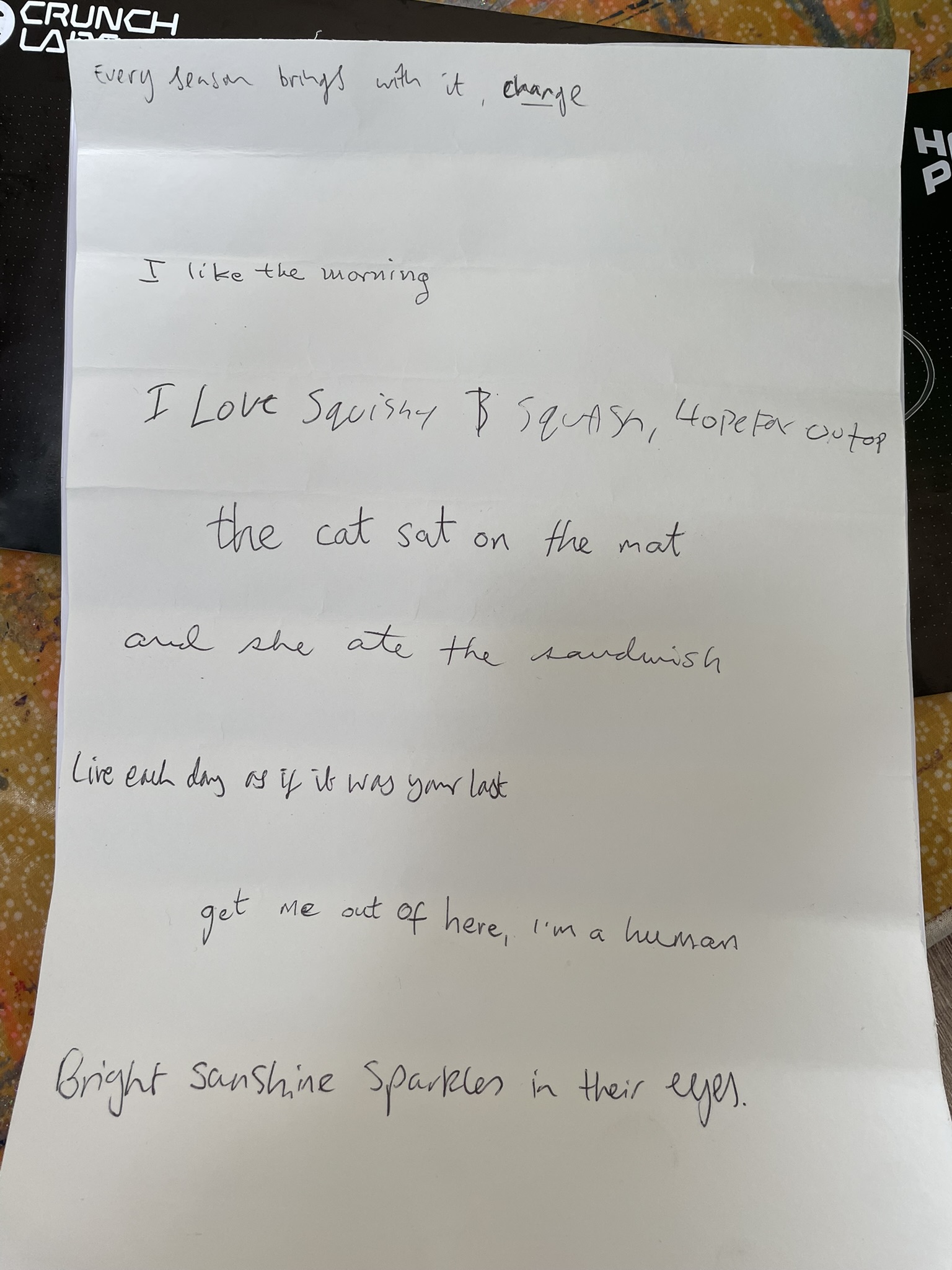 Handwritten note from a Big Brunch attendee