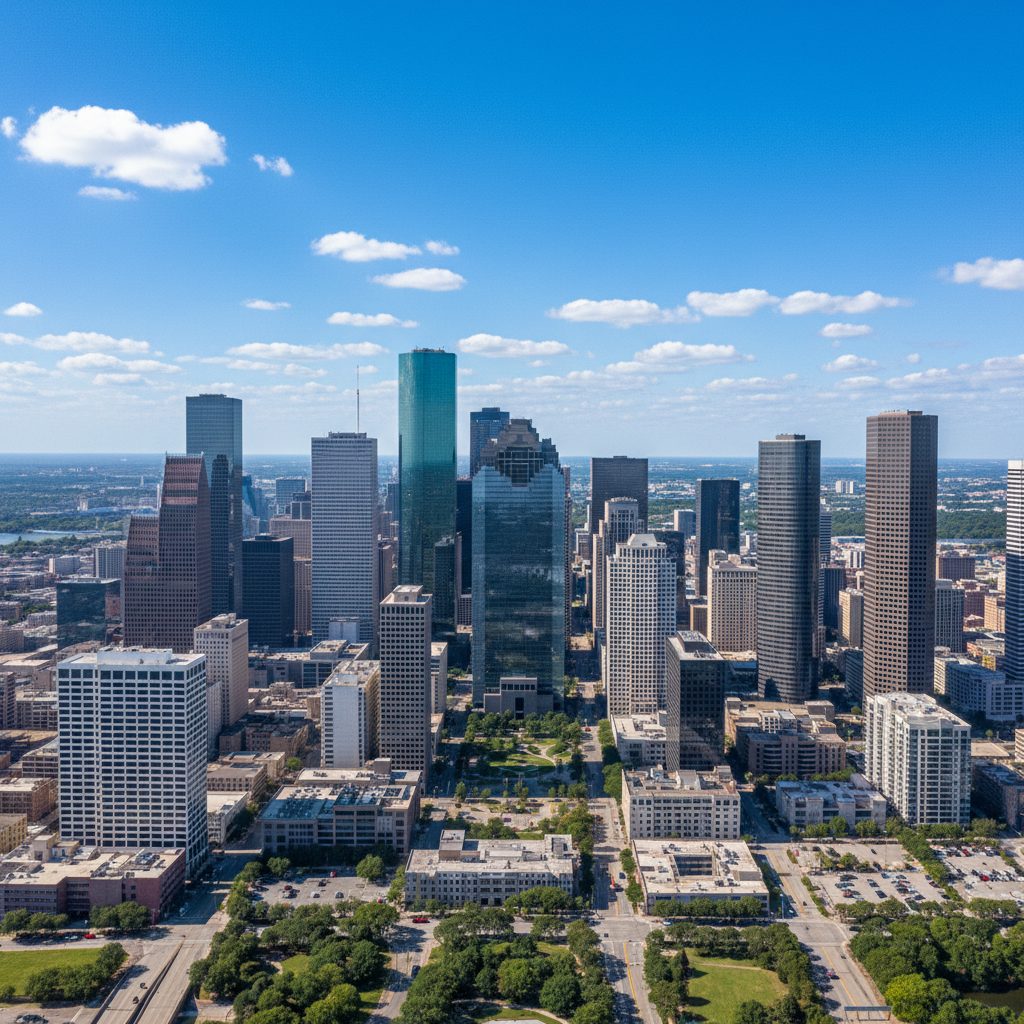 Houston Texas downtown skyline deportation defense immigration court