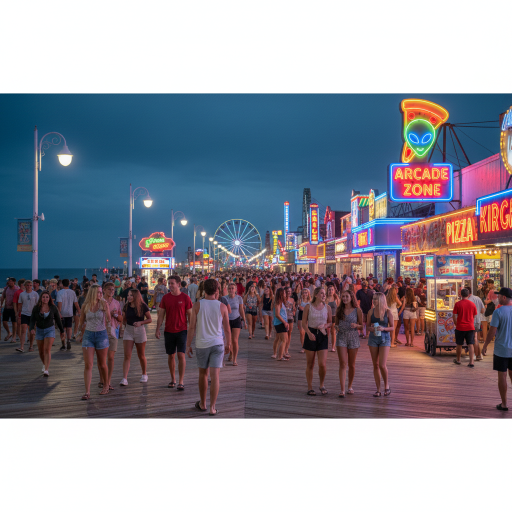 Ocean City Maryland boardwalk spring break crowd night DWI enforcement