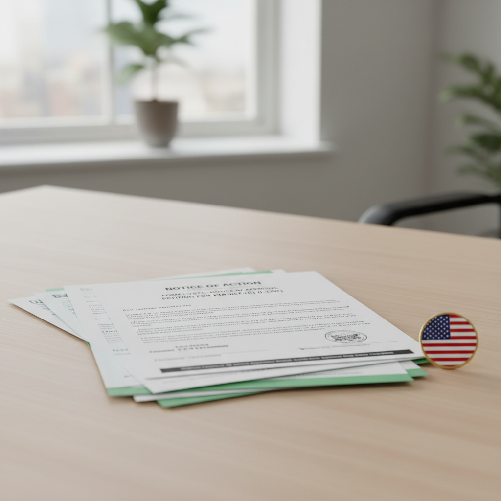 K-1 fiance visa approval letter documents American flag Houston Texas