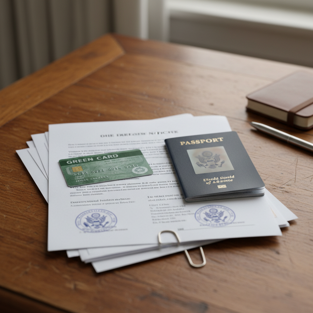 US green card and passport immigration petition family Houston Texas