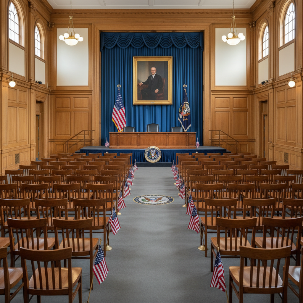 US naturalization ceremony hall American flags citizenship Houston