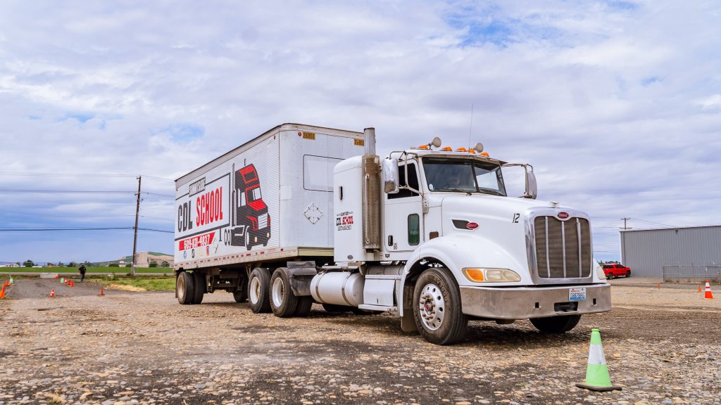 Sunnyside CDL School truck on training course