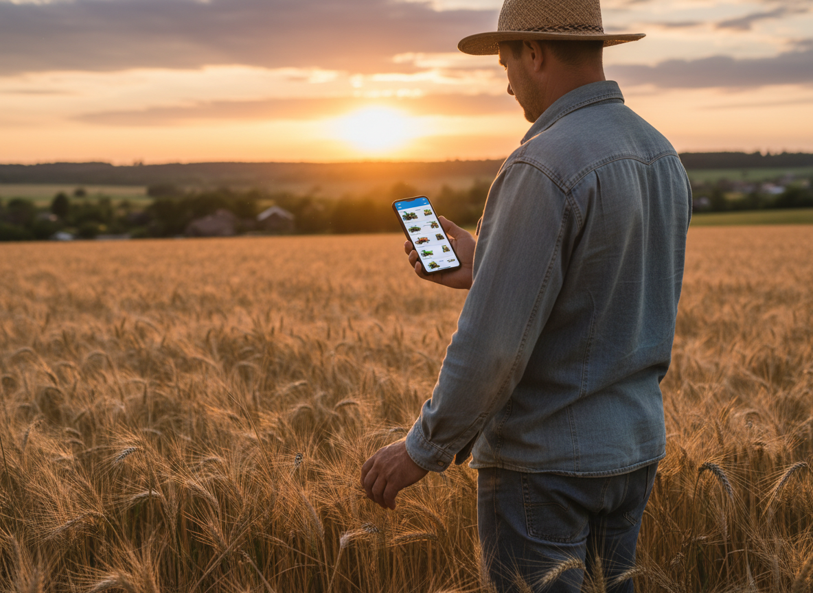 Farmer using phone