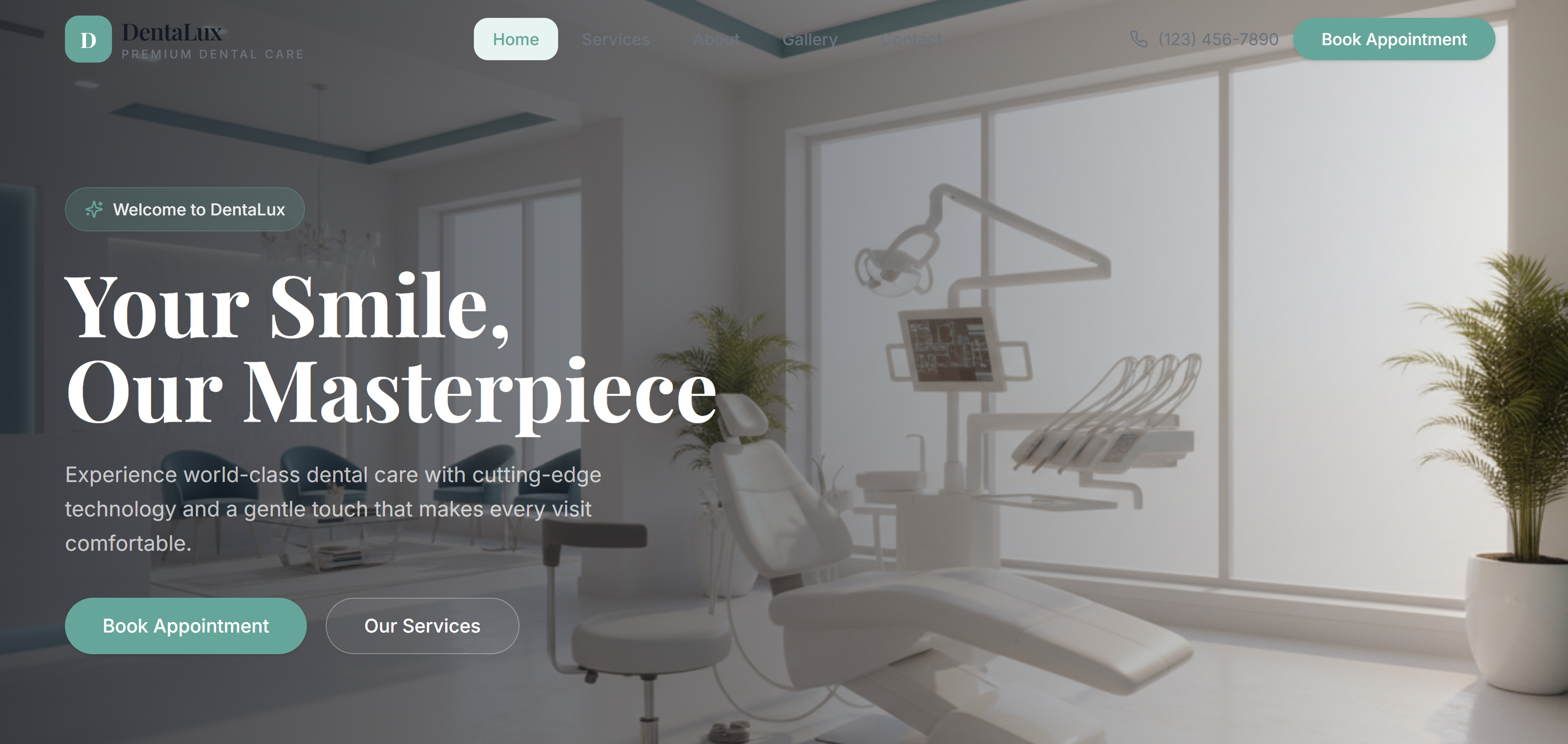 Lumina Dental Clinic App template preview
