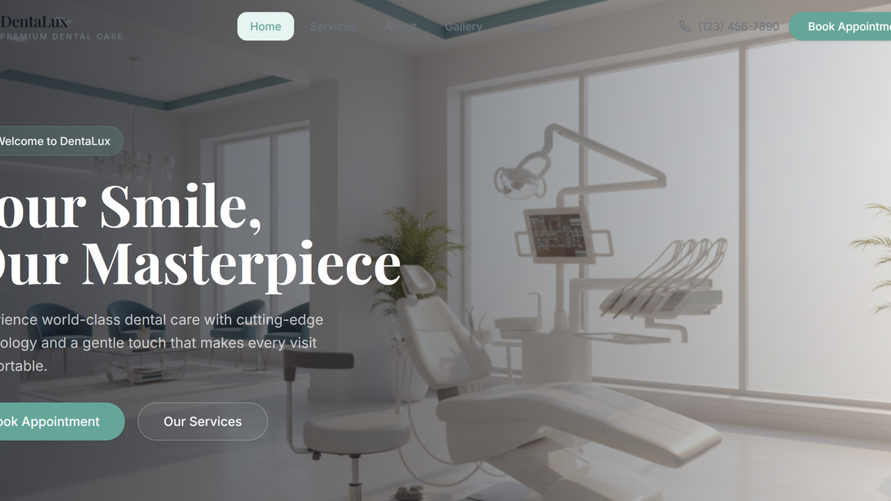 Lumina Dental Clinic App template preview