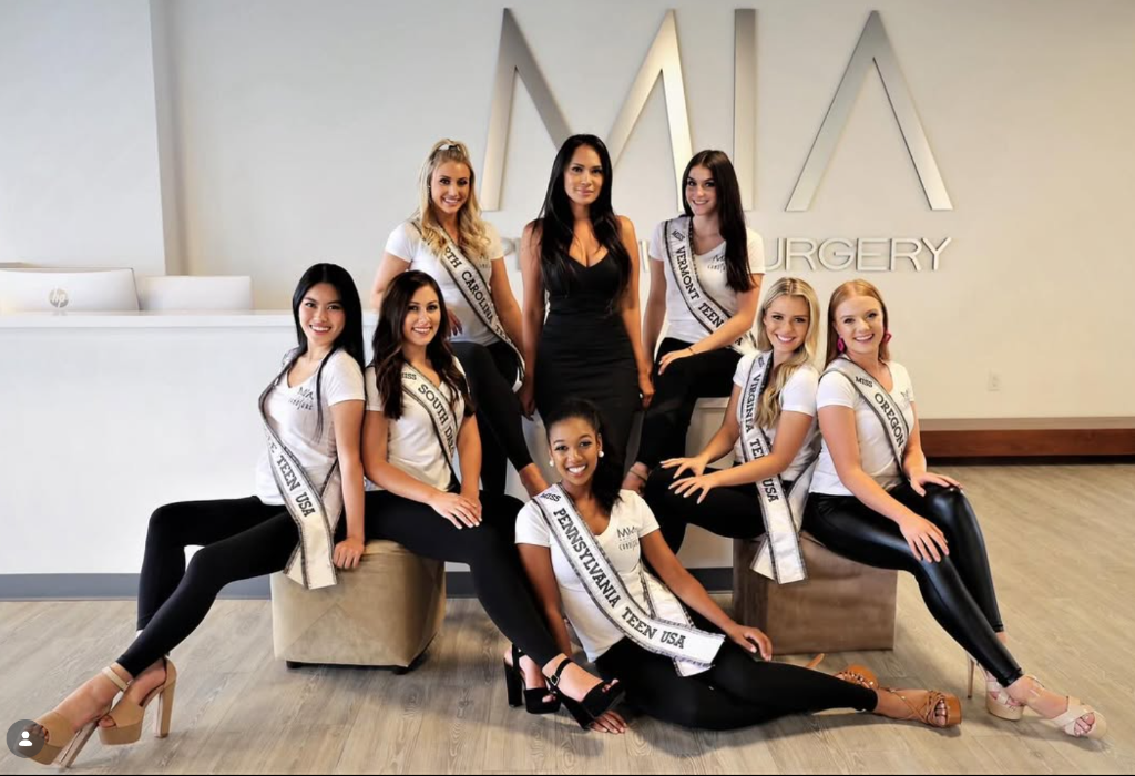 Pageant titleholders with the MIA Plastic Surgery team
