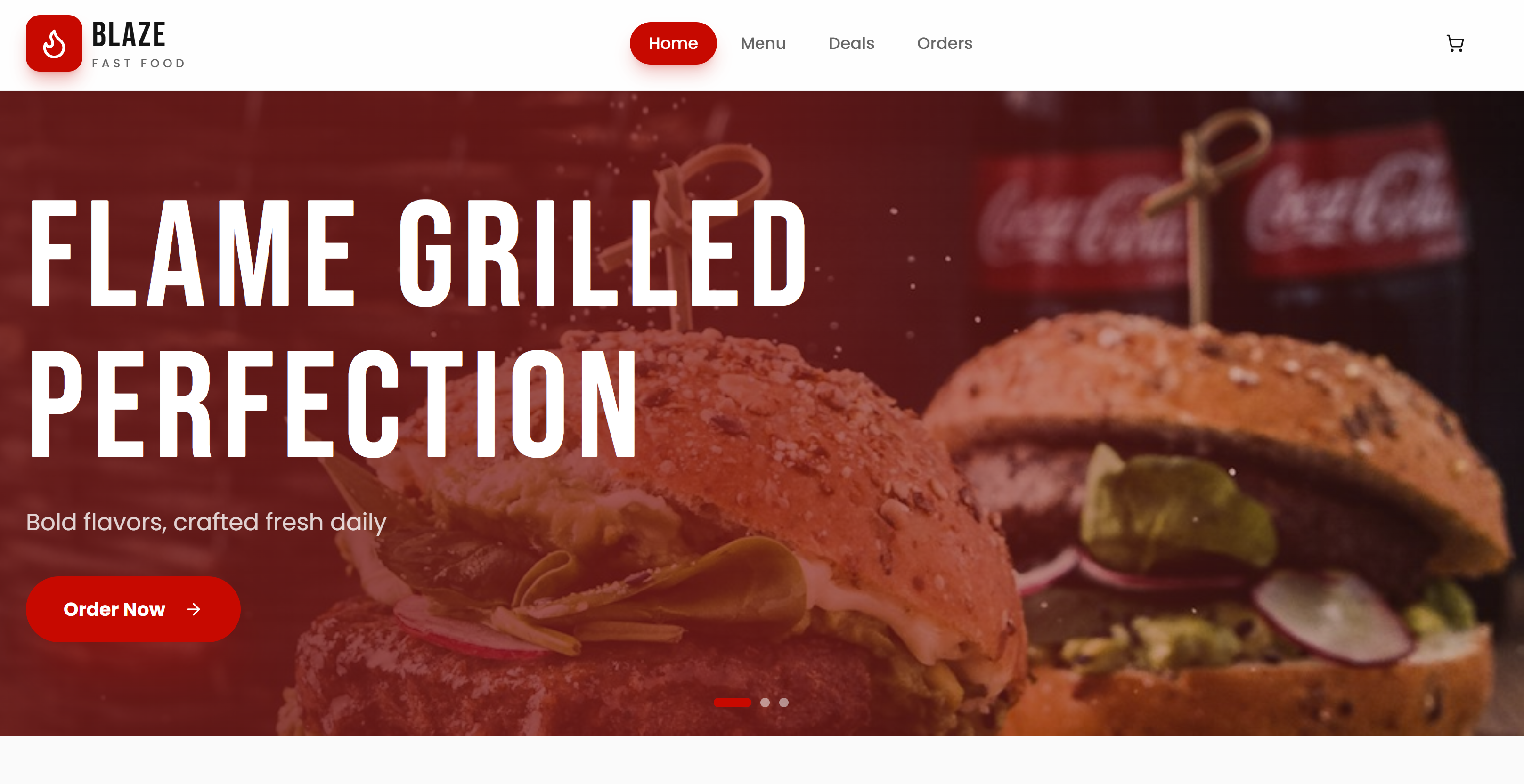 Blaze Fast Food Restaurant App template preview