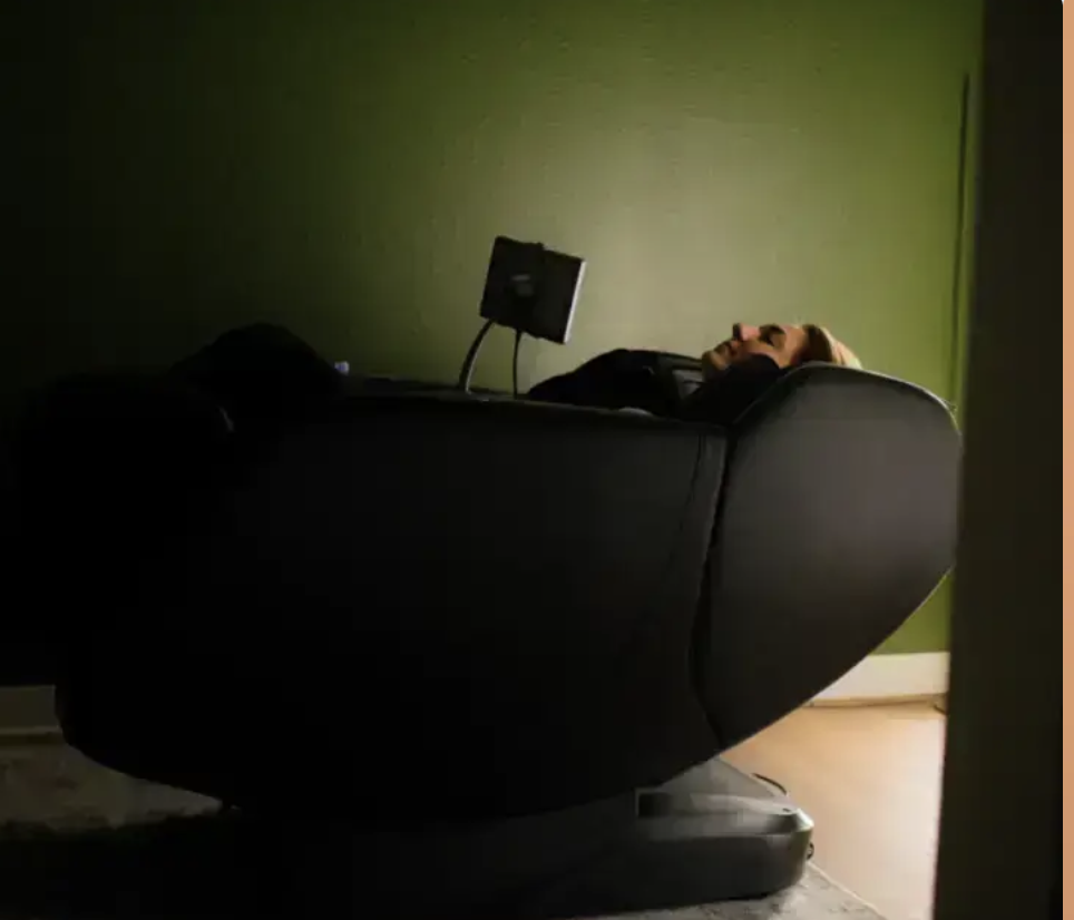 Relaxing massage chair at Peak State Recovery