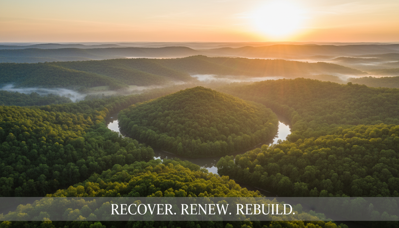 Beautiful Arkansas landscape at Peak State Recovery
