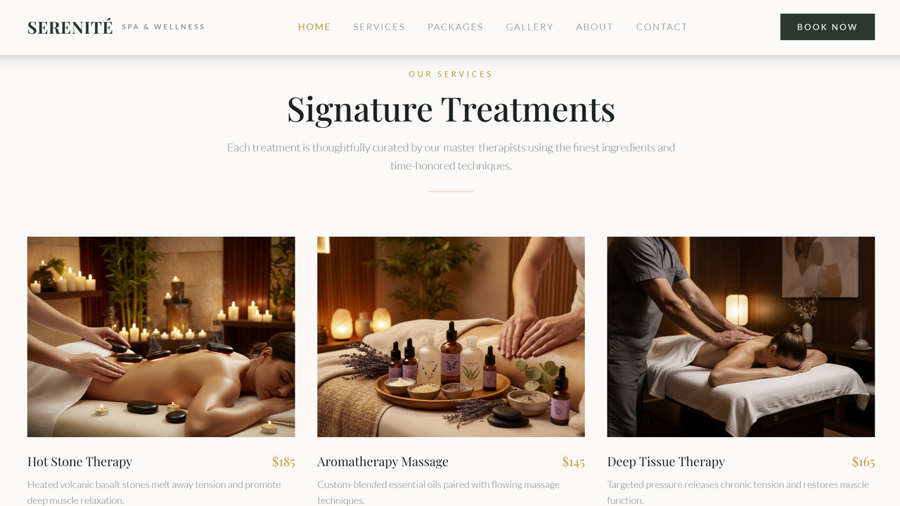 Serenity Spa template preview