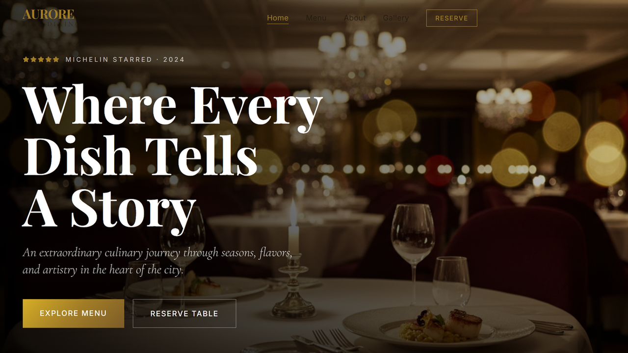 Arore Restaurant App template preview
