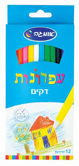 עפרונות צבעוניים דקים 12 של חברת אומגה