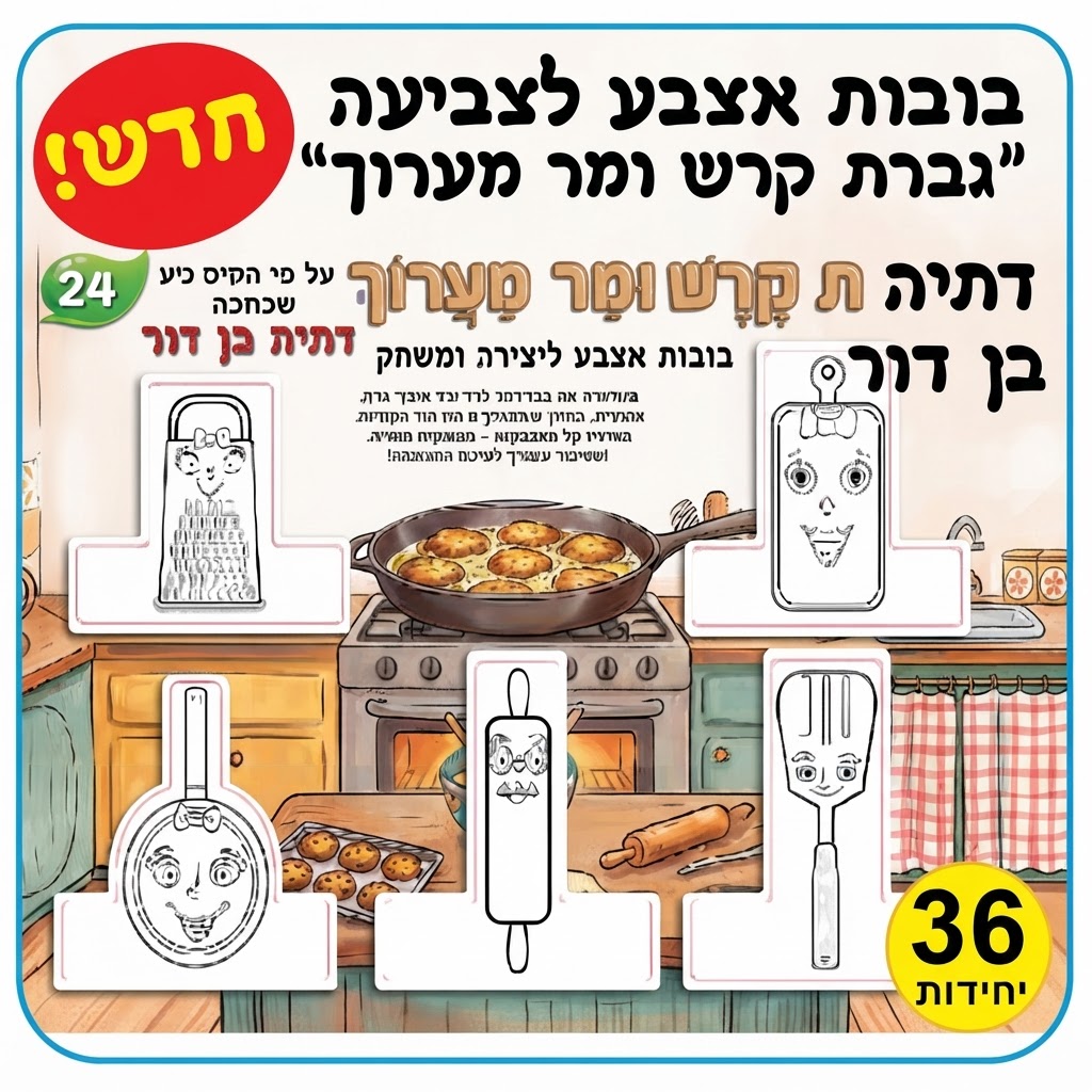 בובות אצבע לצביעה גברת קרש ומר מערוך