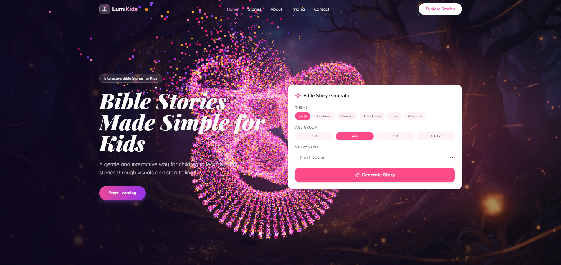 LumiKids — Simple Bible stories for children template preview