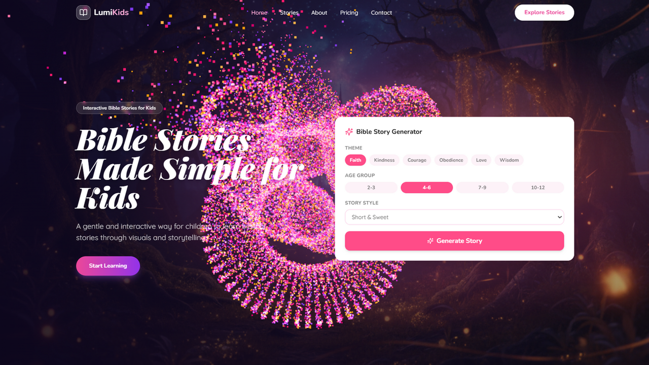 LumiKids — Simple Bible stories for children template preview