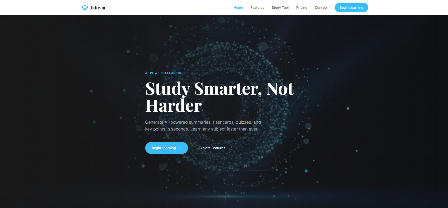 Eduvia — Smart study assistant template preview