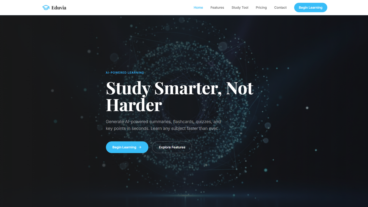 Eduvia — Smart study assistant template preview