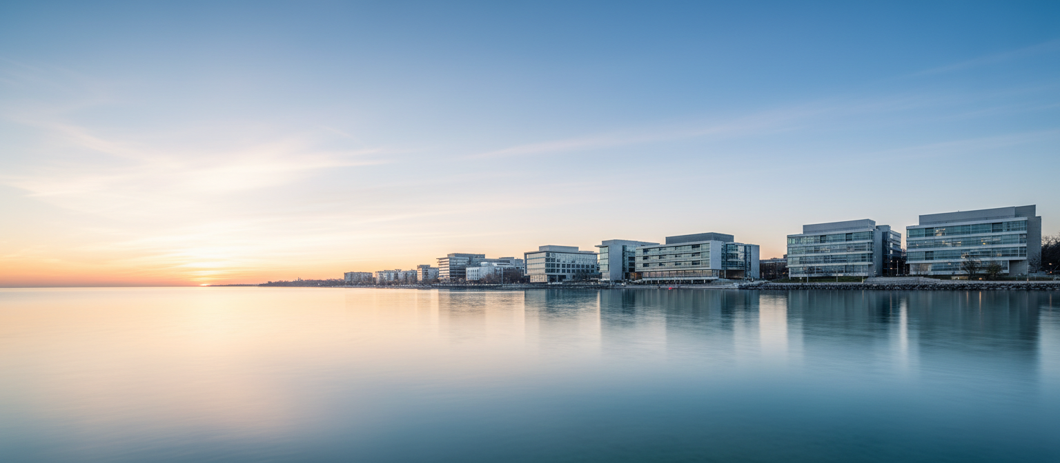 Evanston lakefront at dawn