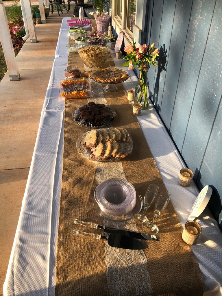 Outdoor reception table spread