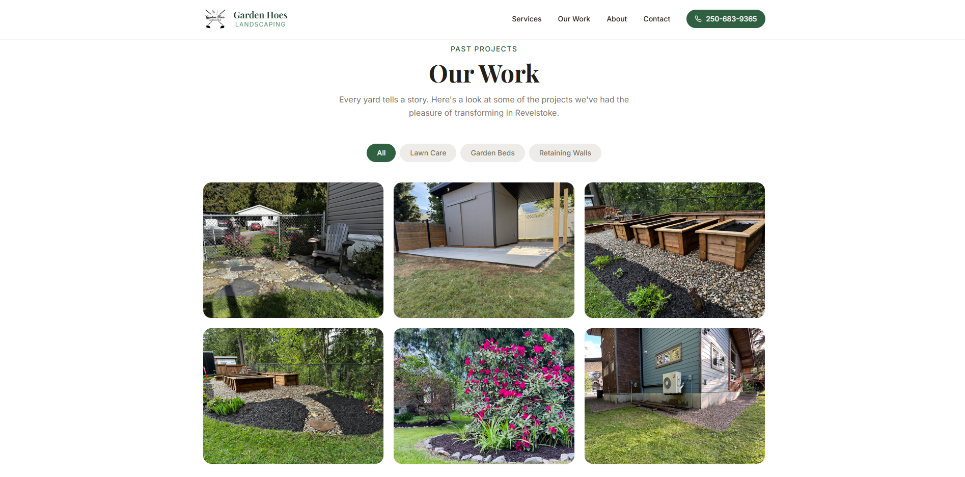 Garden Hoes website: Project gallery