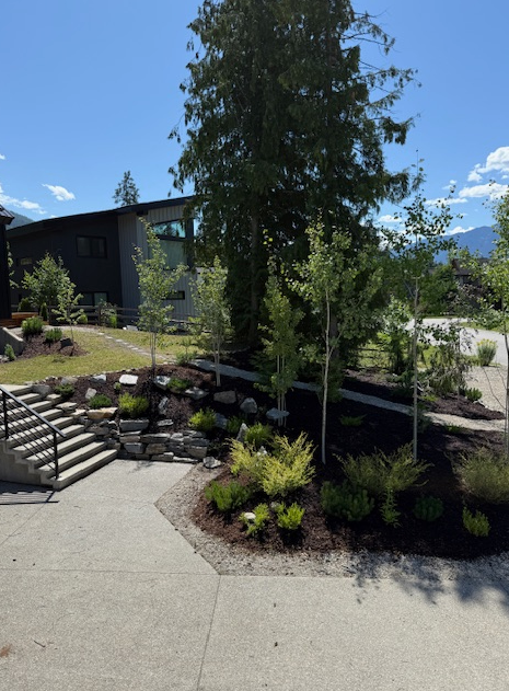 Garden Hoes landscaping beside a mountain property