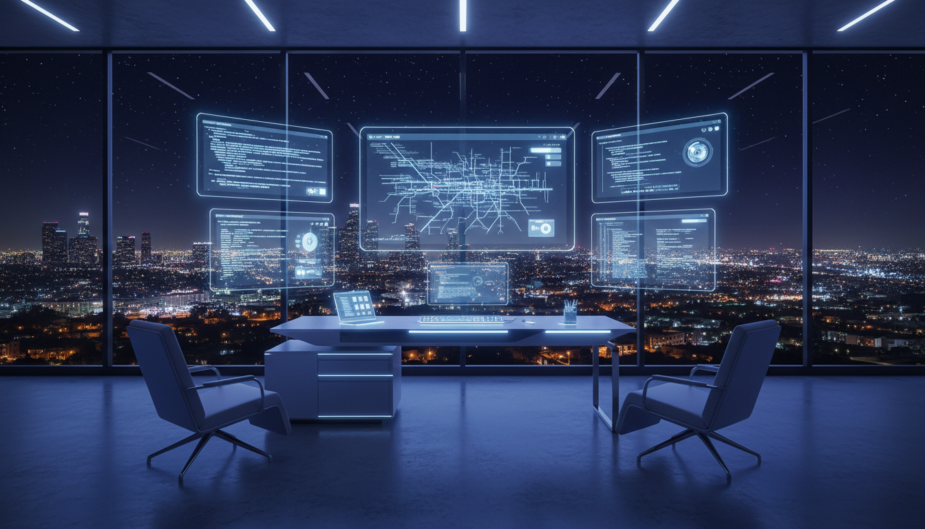 LA Web Company futuristic web development workspace
