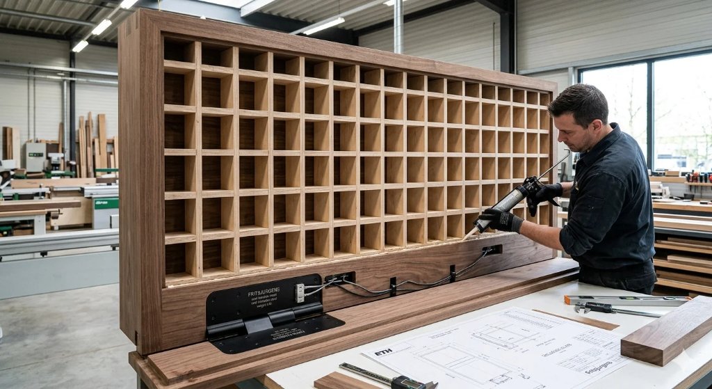 Door construction — handcrafted with structural integrity and refined detail.