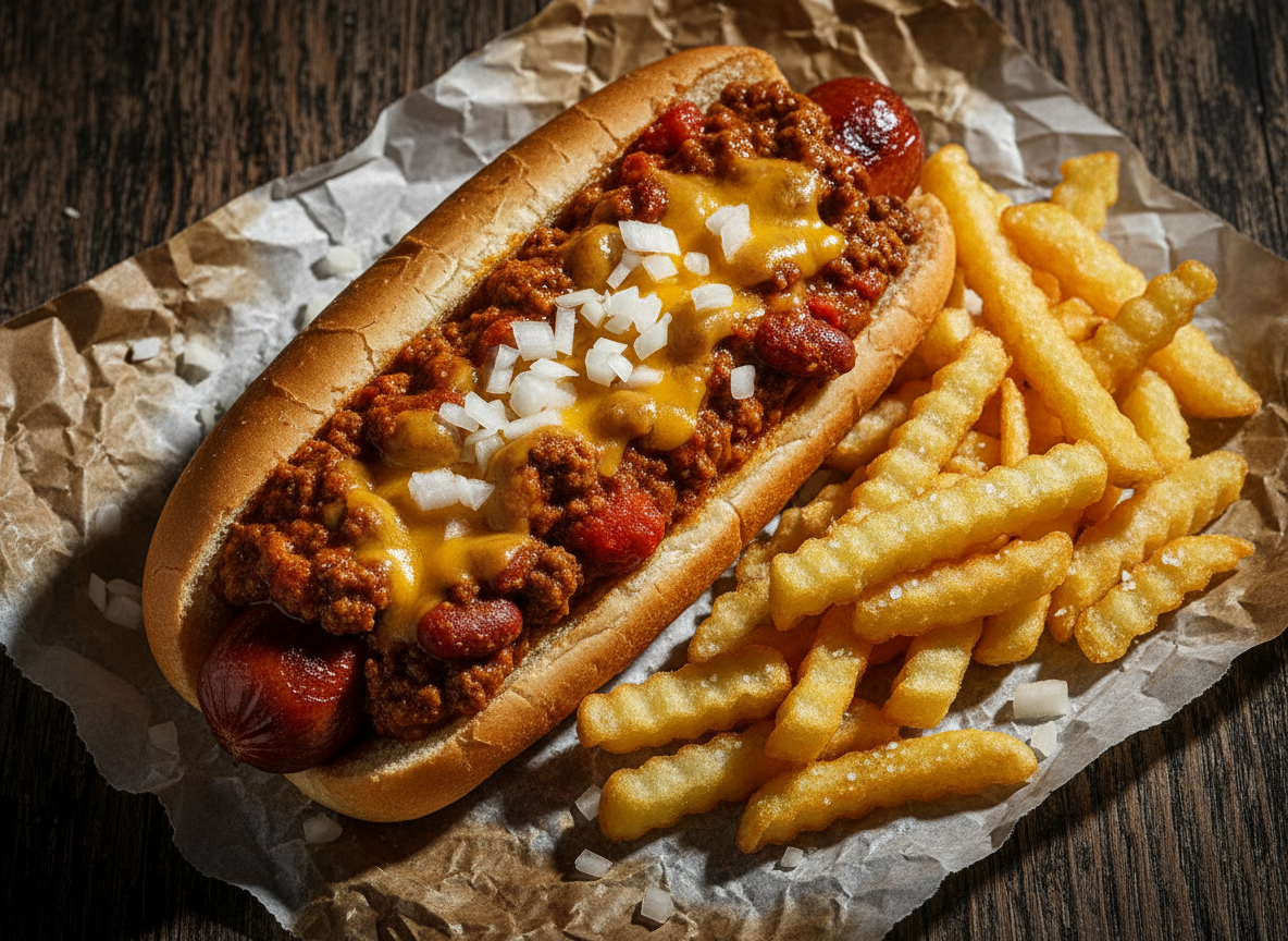 Chili dogs and fries