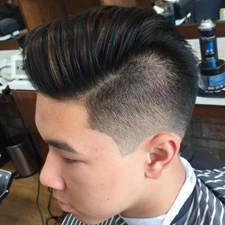 Pompadour fade haircut