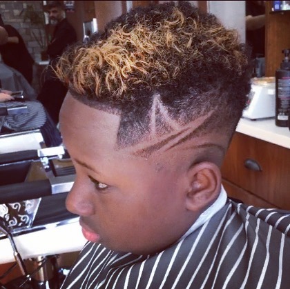 Curly top with fade design