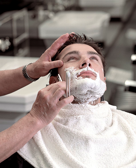 Professional straight razor shave