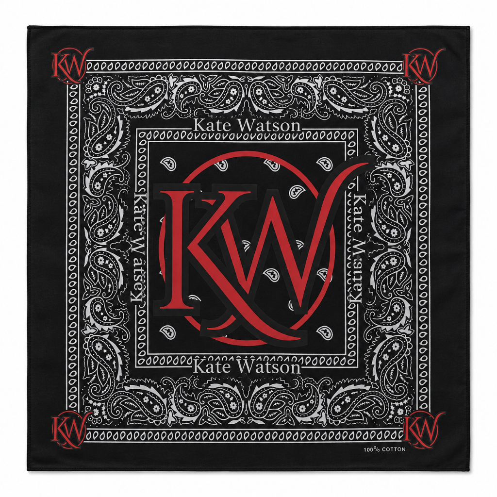 KW Monogram Black Bandana