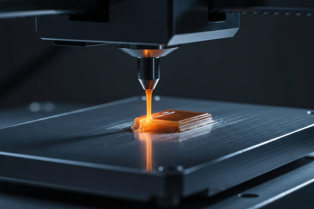 3D printer depositing material layer by layer
