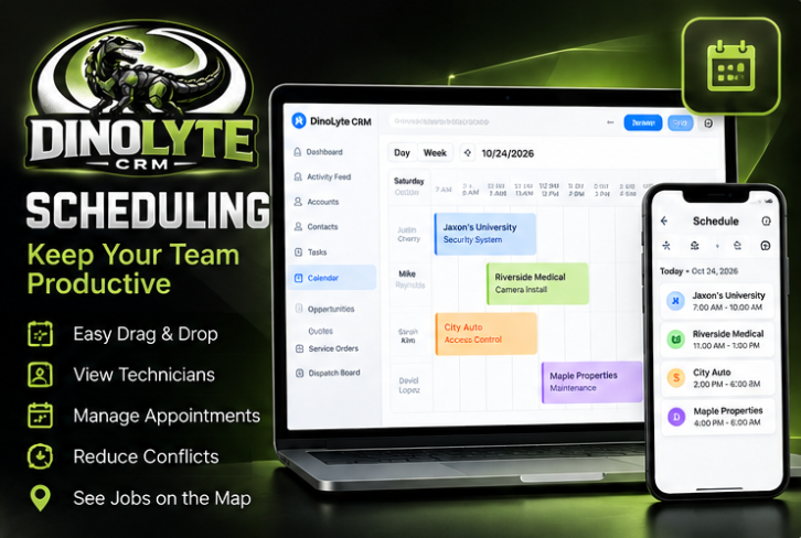 DinoLyte CRM Scheduling — keep your team productive