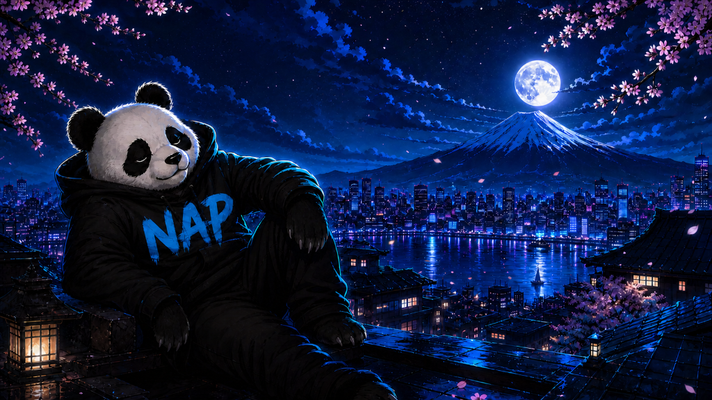 NAP Panda Rooftop β Custom Digital Illustration