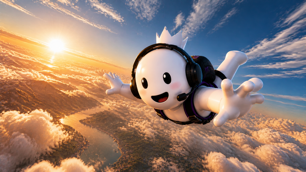 Skydiving Mascot β Custom Digital Illustration