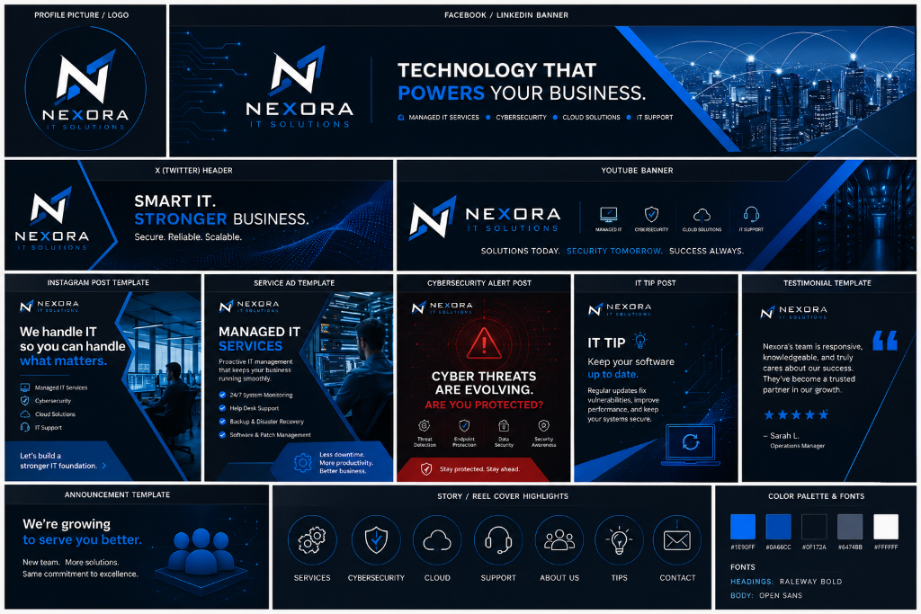 NEXORA IT Solutions Social Media Pack