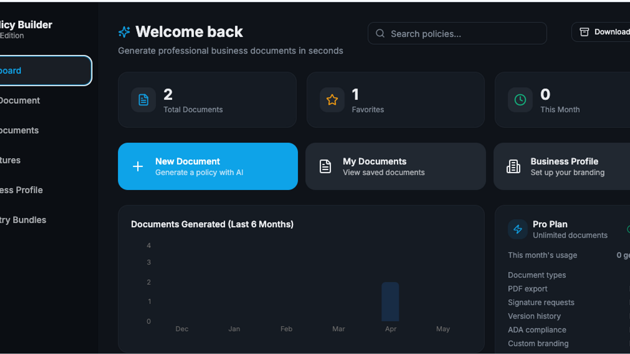 Instant Policy Builder Pro template preview
