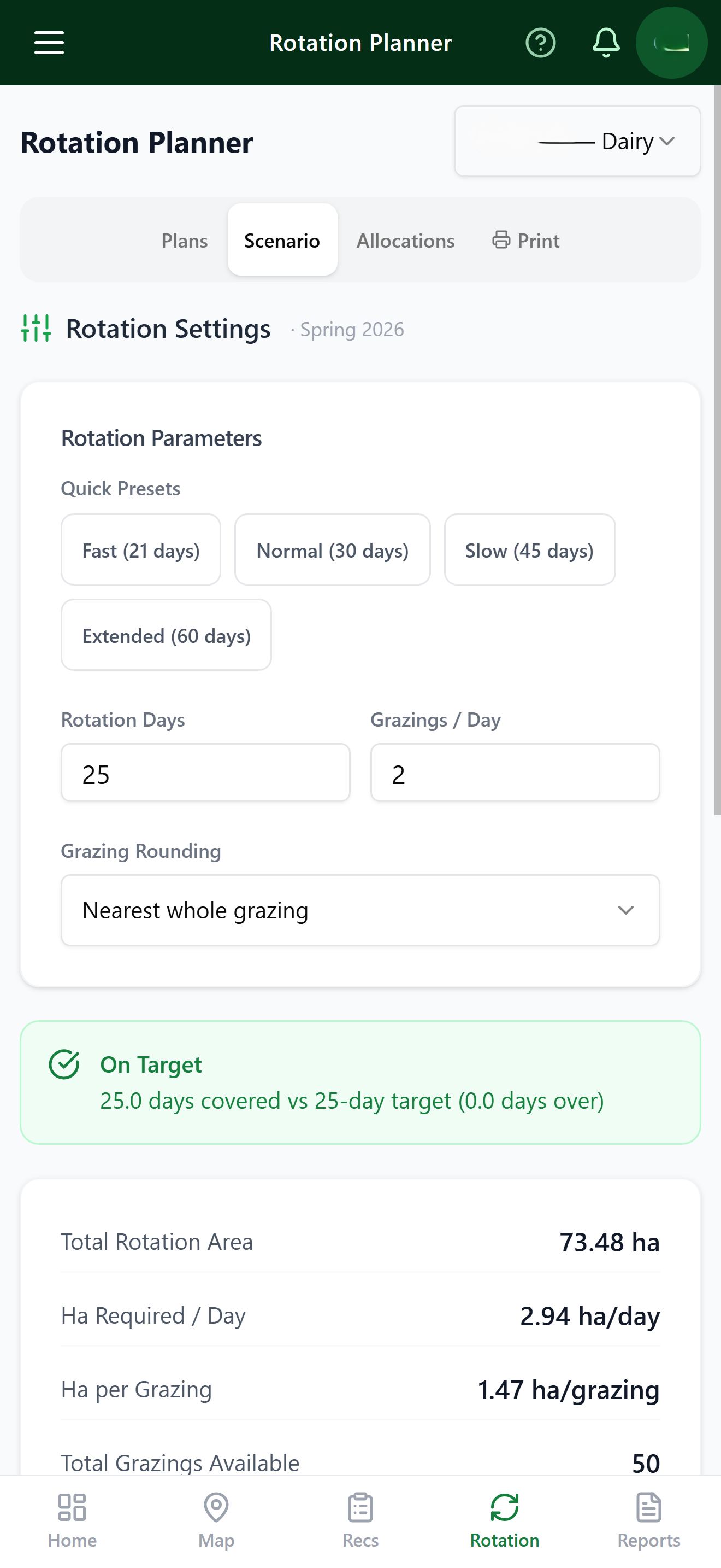 Grazing Rotation on PaddockPal mobile