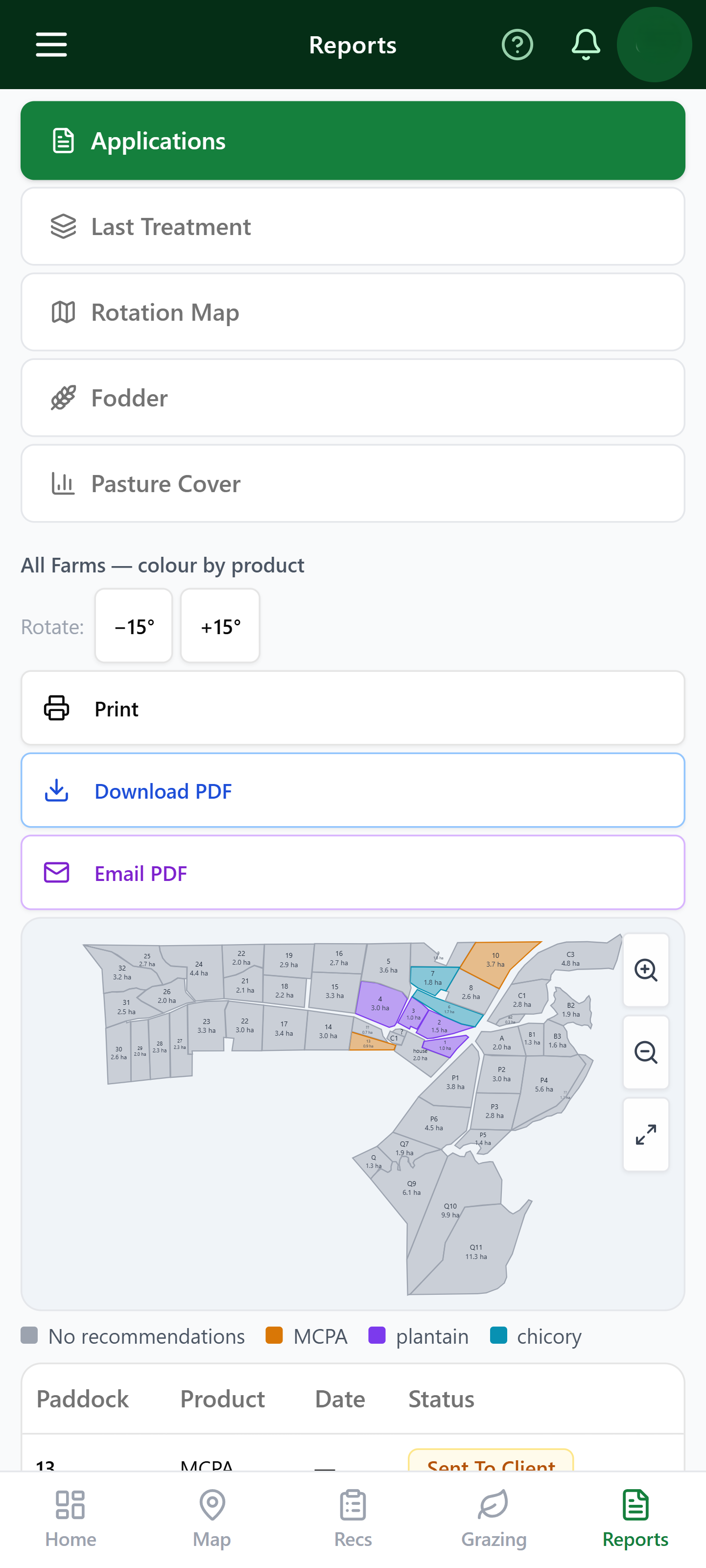 Farm Records & Reports on PaddockPal mobile