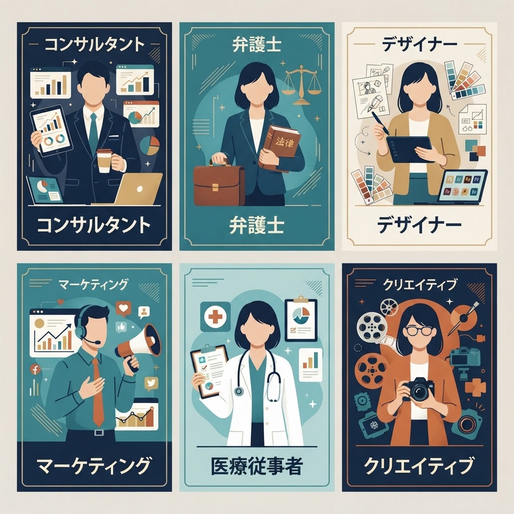 さまざまな分野で活動する日本のプロフェッショナルのイメージ