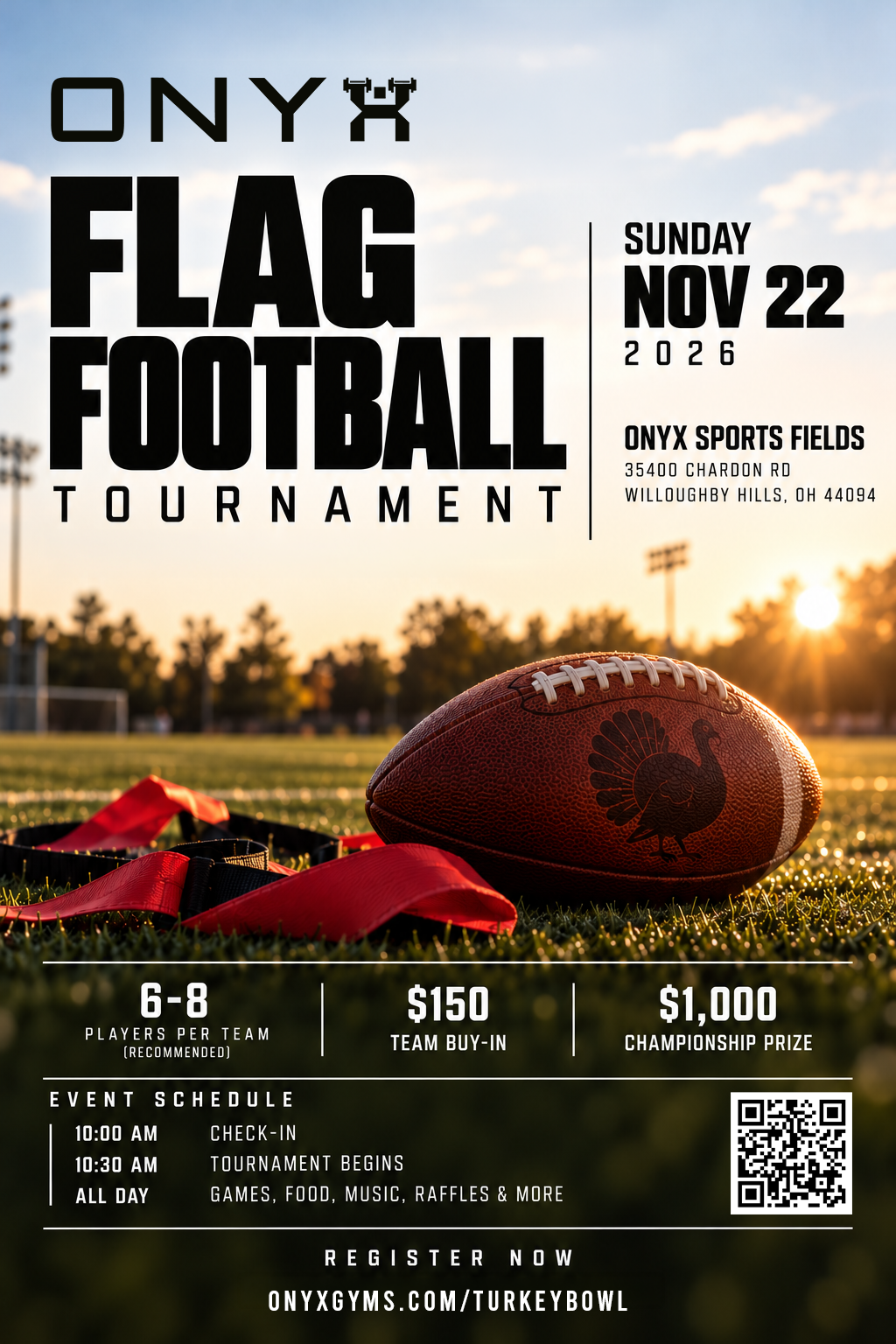 Turkey Bowl flag football flyer